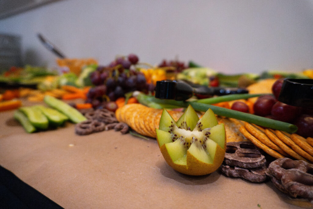A charcuterie spread.